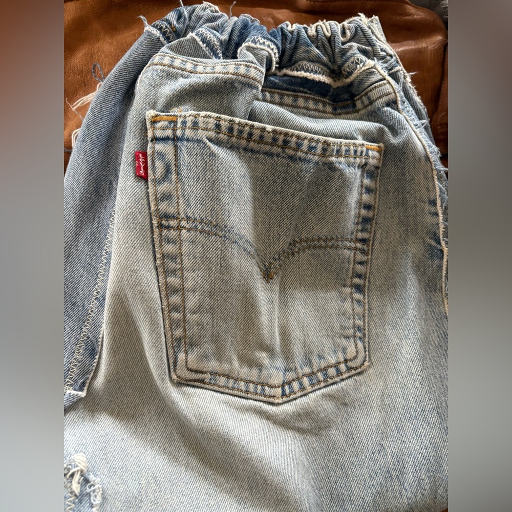 MAGNOLIA PEARL Original OOAK LEVI’S 501 Jeans Patched Drop Crotch Distressed - Picture 12 of 13
